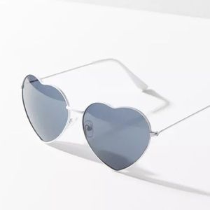 Urban Outfitters metal hearts sunglasses, white.